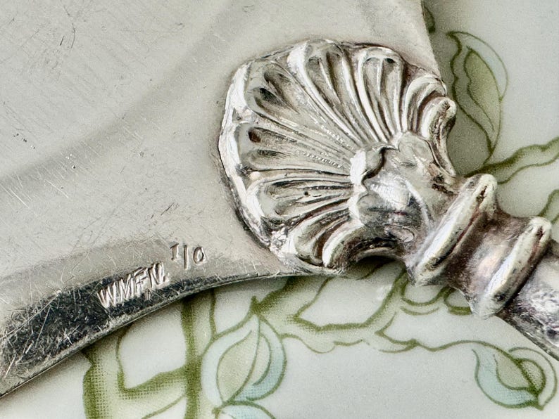 Antique WMF German Silverplate Cake Server – Ornate Engraved Serving Slice Bild 5