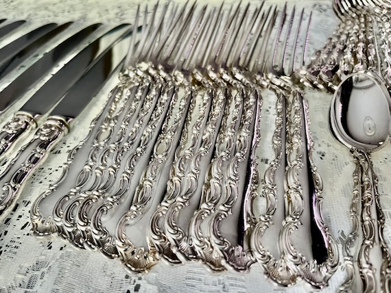 Vintage Birks Regency Silver-Plated Flatware Set – Louis De France Service for 4