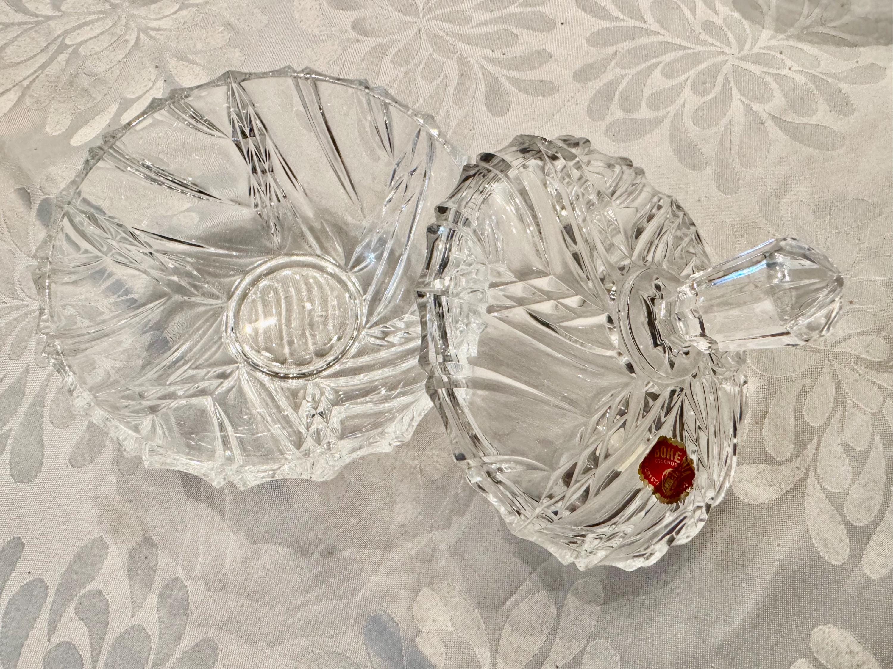 Vintage Crystal Candy Dish with Lid — Each Trinket Jar Sold Individually