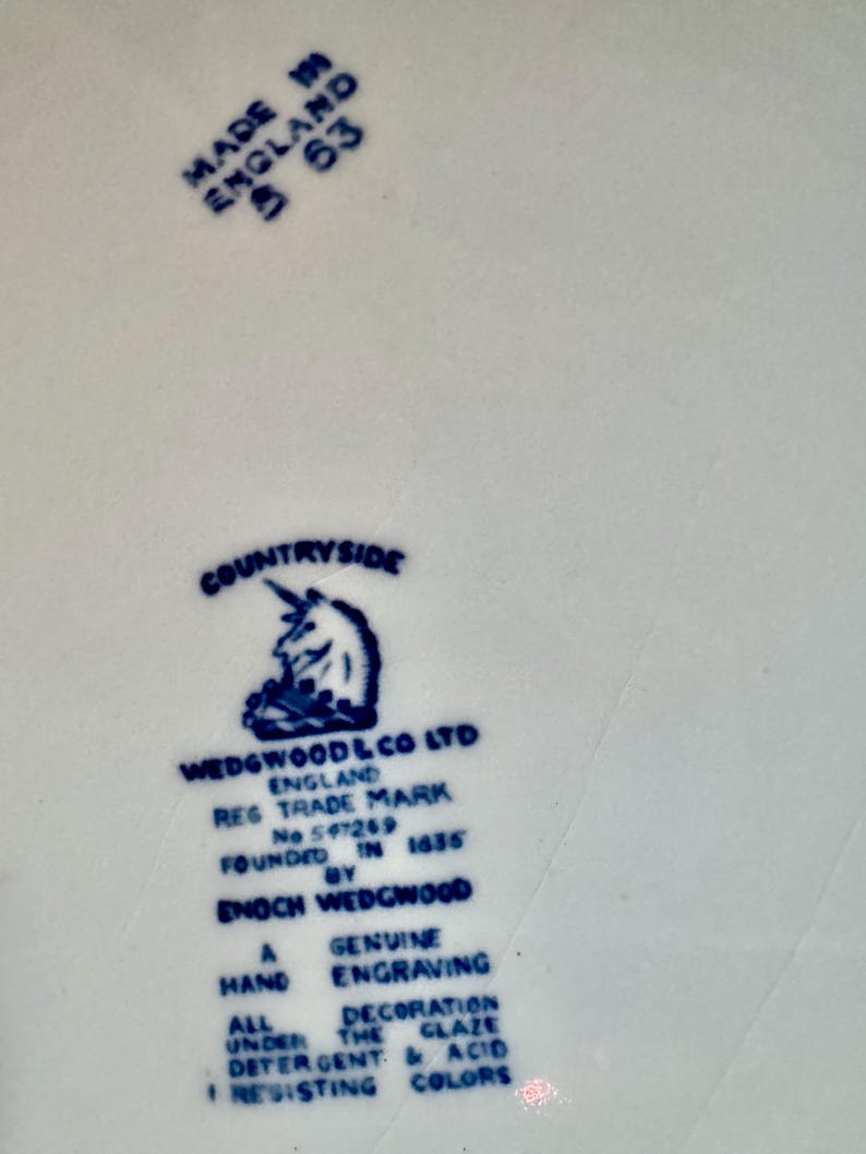 Vintage or Antique Blue & White Transferware Serving Platters bild 10