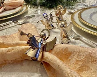 Vintage Silverplate Angel Napkin Rings – Set of 6 – Made for Eaton Toronto