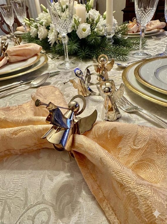 Vintage Silverplate Angel Napkin Rings – Set of 6 – Made for Eaton Toronto