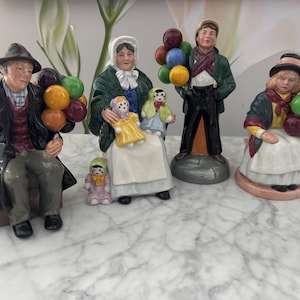 Royal Doulton Balloon Sellers Figurines, Hand-Painted English Porcelain, Vintage Collectible image 1