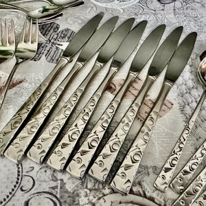 Vintage “Navaho” Stainless Flatware Set by 1847 Rogers Bros – Mid Century Modern (32pcs) bild 3