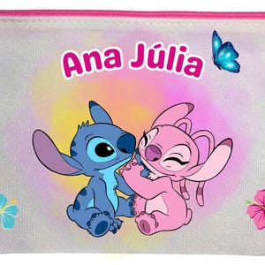 Personalized Stitch Canvas Pouch: Funny Monster Birthday Party Favor