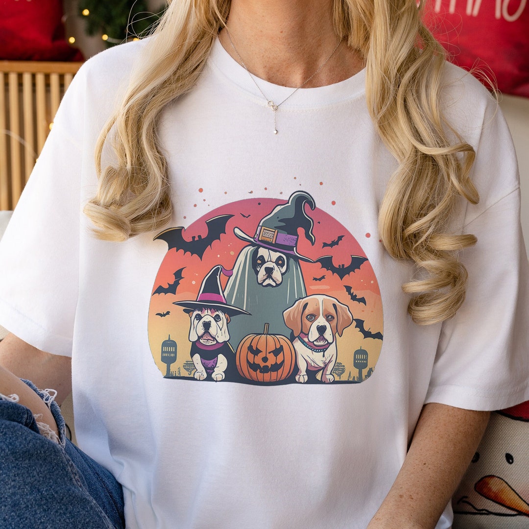 Spooktacular Dog Halloween Shirt Ghost Halloween Sweatshirt Etsy