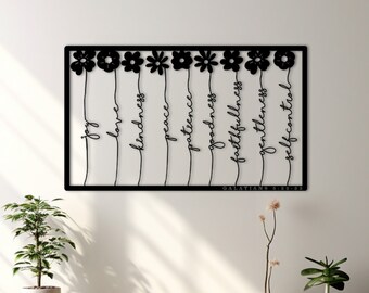 Galatians 5:22-23 Fruit of the Spirit Metal Wall Art, Bible Verse Wall Art, Christian Decor, Scripture Wall Art, Horizontal Bible Verse