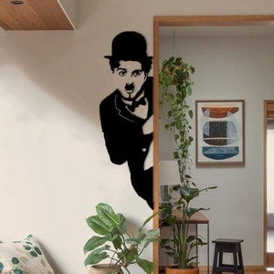 Charlie Chaplin Wall Art,Chaplin Metal Decor,Metal Wall Decoration, Metal Art, Interior Design, Housewarming Gift