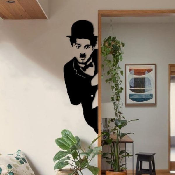 Charlie Chaplin Wandkunst,Chaplin Metalldekor,Metall Wanddekoration,Metallkunst,Innenarchitektur,Housewarming Geschenk