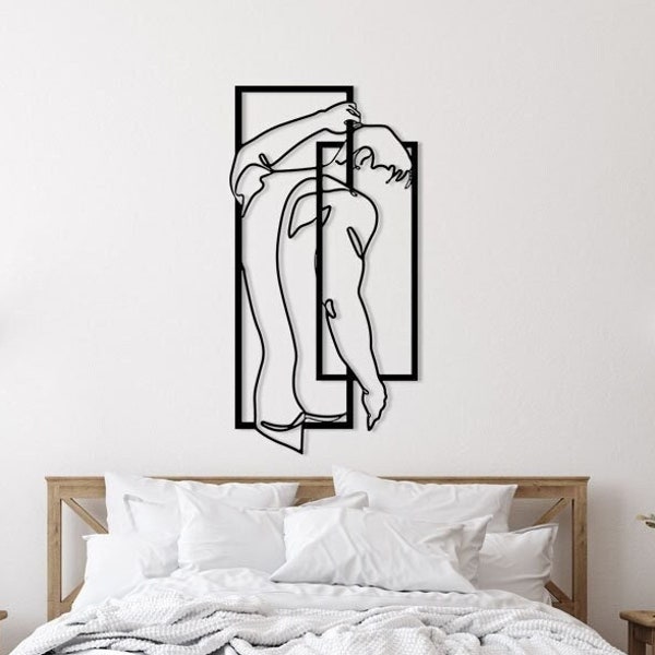 Modern Masculine Metal Line Art, Bathroom Wall Art Men, Man Body Wall Art, Male Wall Art, Gym interior, Sexual Home Decor, Bedroom Decor