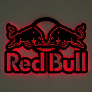 Red Bull neon sign, Red Bull Metal Neon sign, Red bull Gift zdjęcie 6