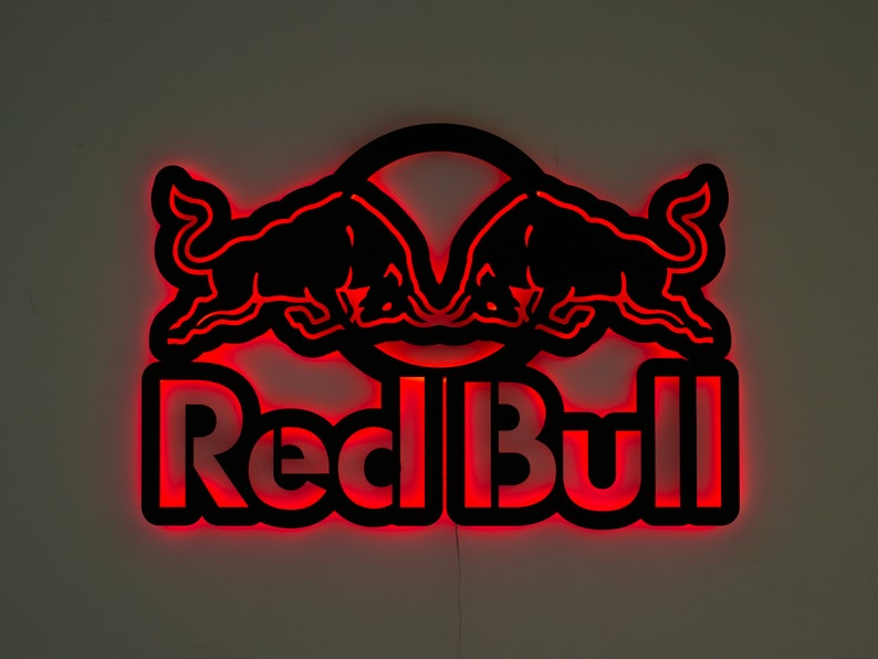 Red Bull neon sign, Red Bull Metal Neon sign, Red bull Gift zdjęcie 6