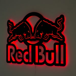 Red Bull neon sign, Red Bull Metal Neon sign, Red bull Gift zdjęcie 4