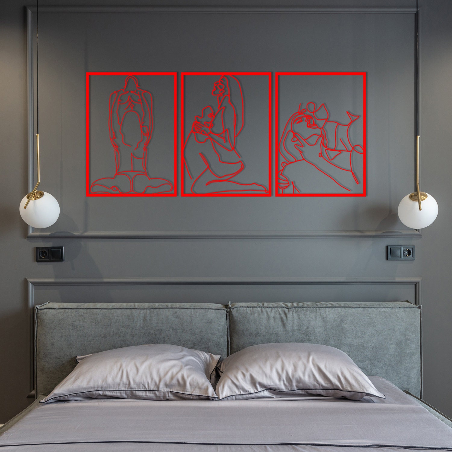 Set of 3 Wall Art Framed for Romantic Bedroomsensual - Etsy UK