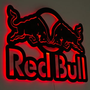 Red Bull neon sign, Red Bull Metal Neon sign, Red bull Gift zdjęcie 3