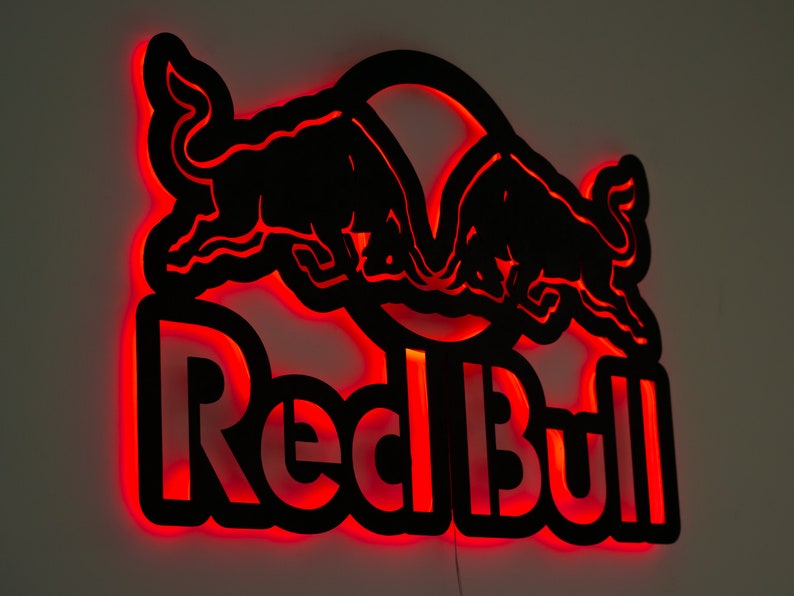 Red Bull neon sign, Red Bull Metal Neon sign, Red bull Gift zdjęcie 3