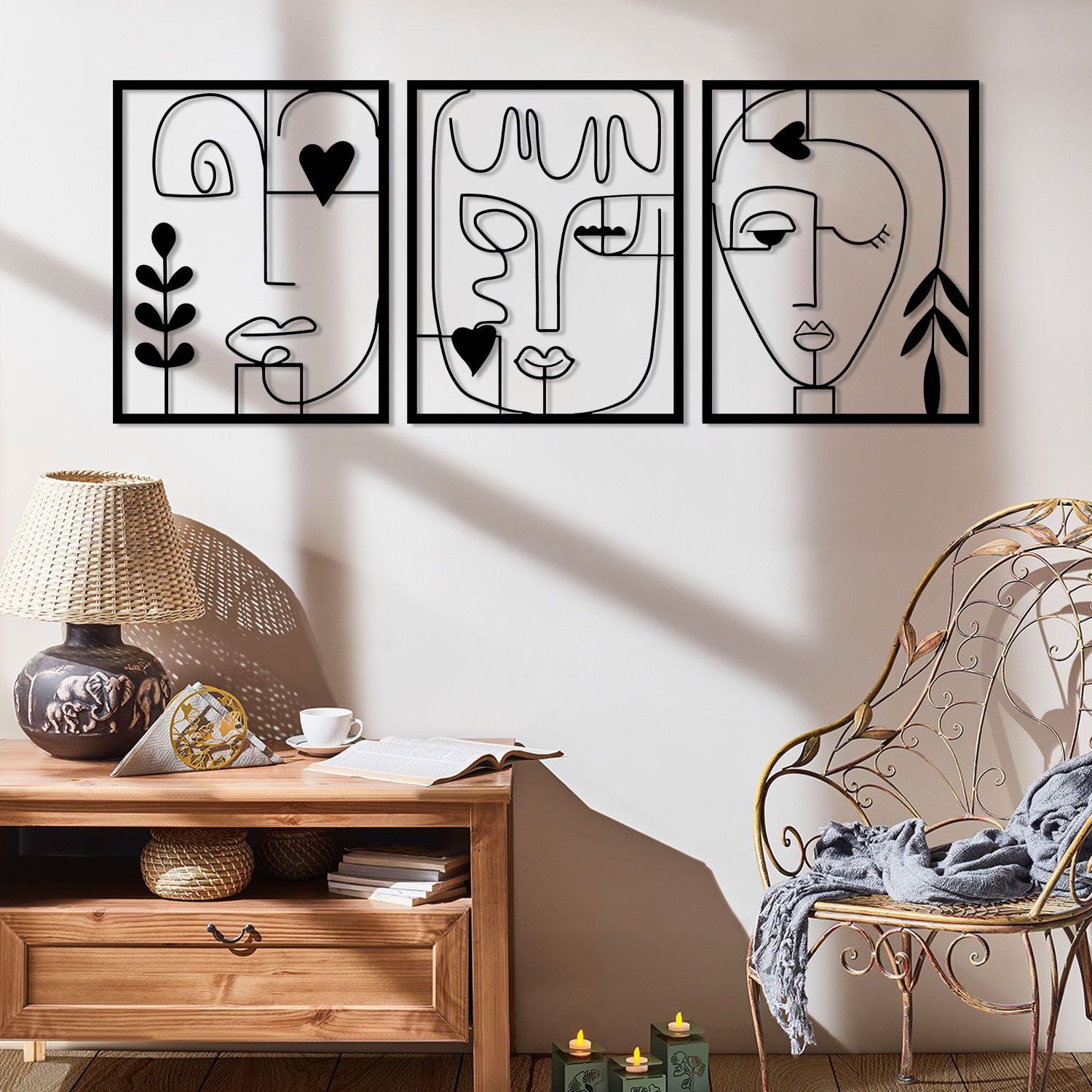 Abstract Face Art Light Box, Colorful Face Wooden Light Box, Like Picasso  Style Art, Cool and Creative Art, Living Room and Bedroom Decor 