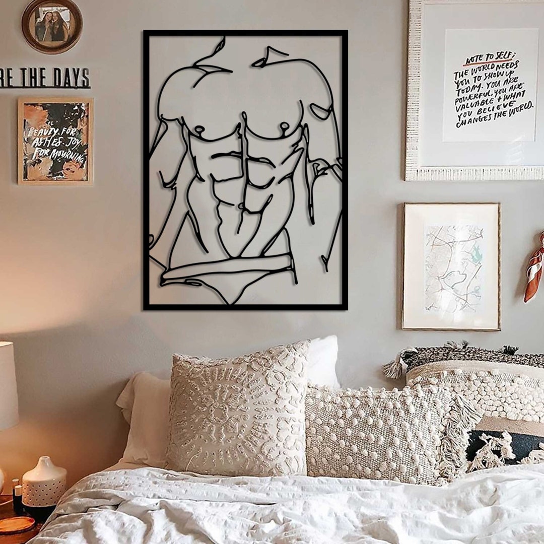 Male Body Torso Erotic Nude Art, Bathroom Wall Art Men, Bedroom Wall