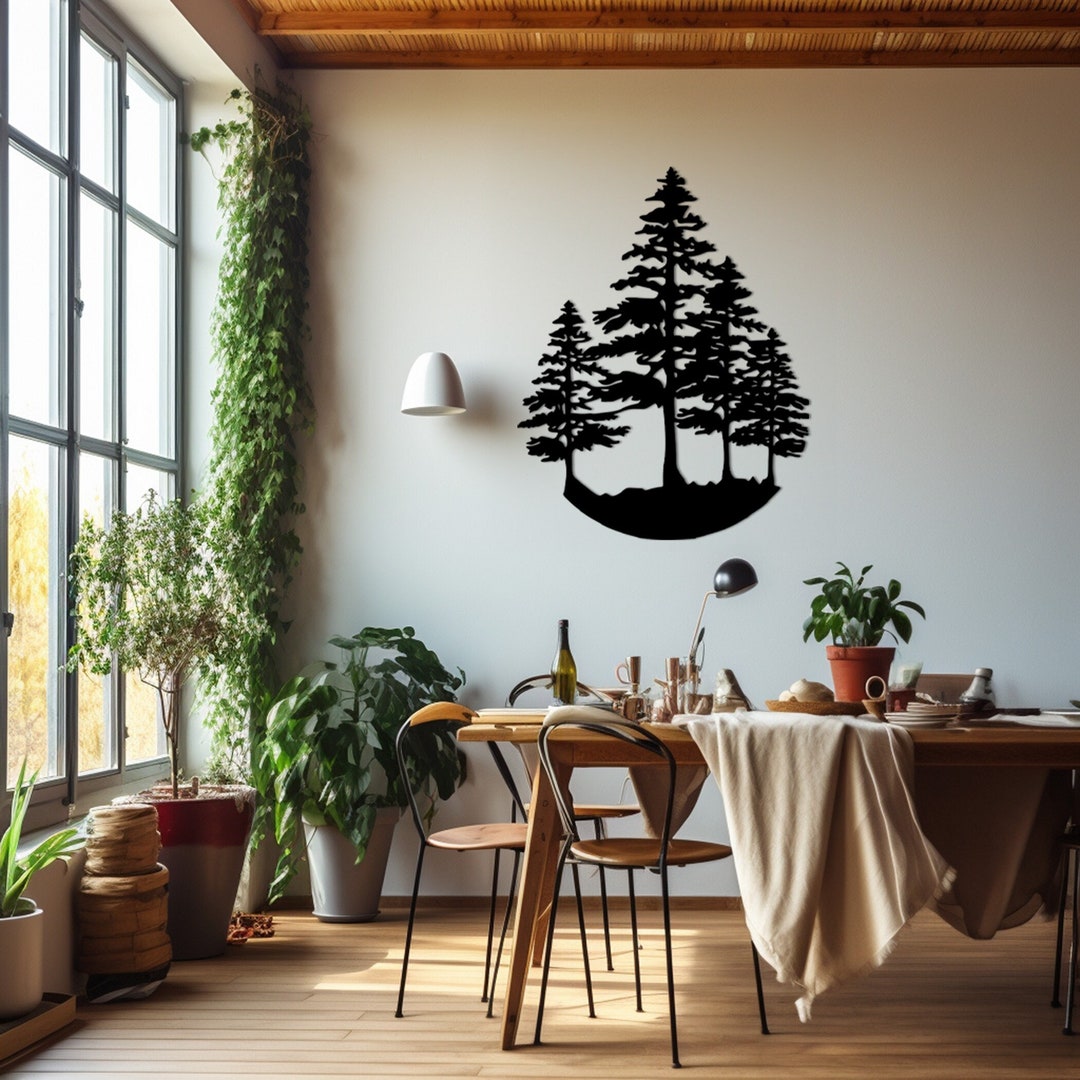 Pine Tree Wall Decor, Pine Tree Metal Wall Art, Metal Tree Wall Decor