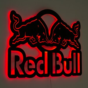 Red Bull neon sign, Red Bull Metal Neon sign, Red bull Gift zdjęcie 5