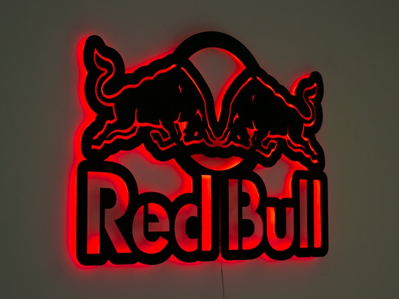 Red Bull neon sign, Red Bull Metal Neon sign, Red bull Gift zdjęcie 5