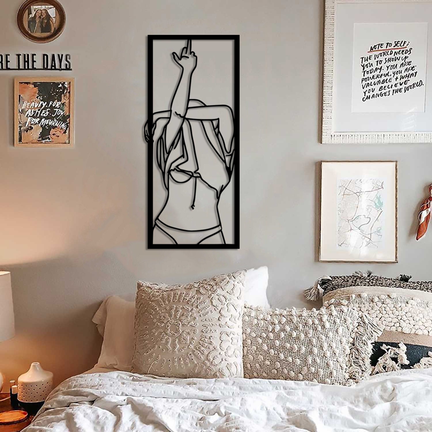 Middle Finger Metal Line Artfeminist Wall Artwoman Body - Etsy