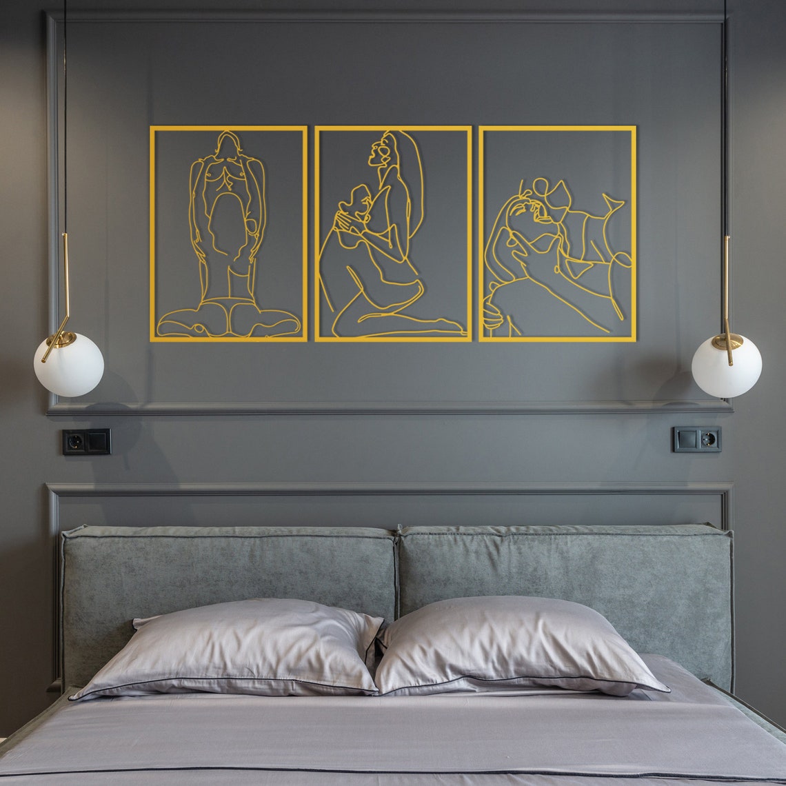 Set of 3 Wall Art Framed for Romantic Bedroomsensual Etsy UK