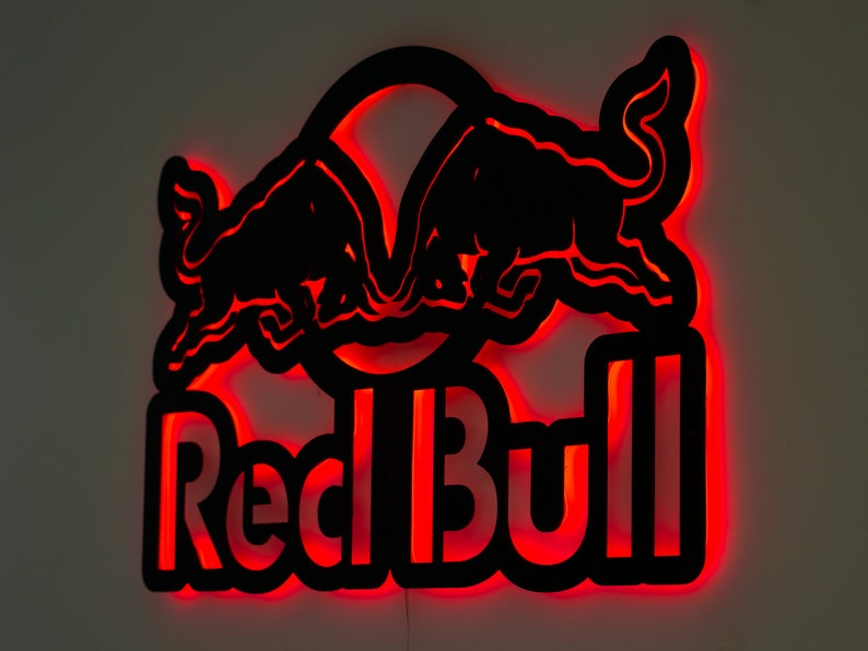 Red Bull neon sign, Red Bull Metal Neon sign, Red bull Gift zdjęcie 1