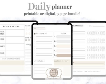 Everyday Daily Planner Printable, Hourly Planner, Military Time Plan, Time Blocking Template, Work Day Schedule, Letterhead Planner Inserts