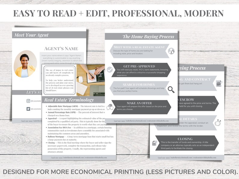 EDITABLE Real Estate Buyers Packet Real Estate Home Buyer Guide Real ...