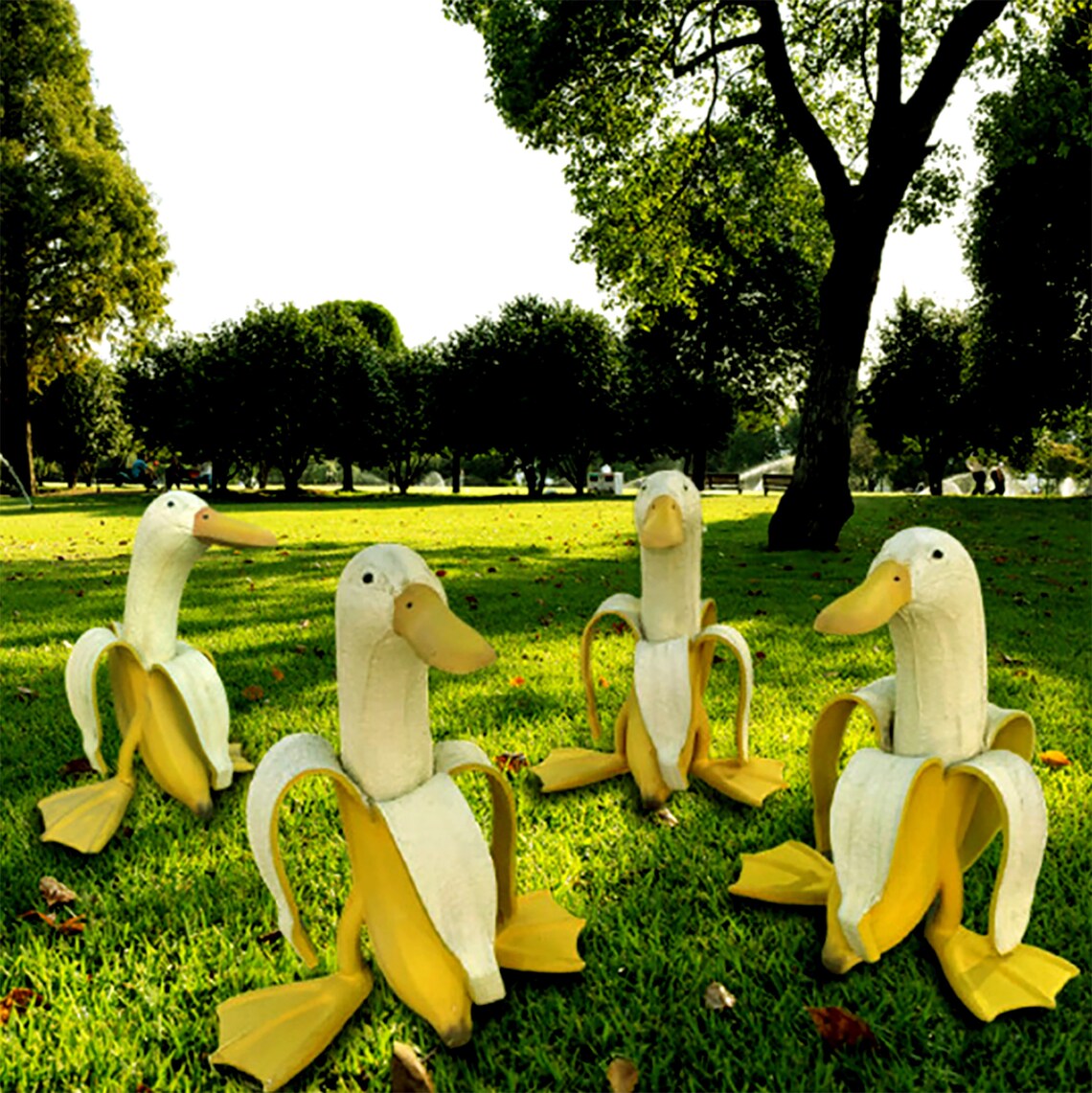 Creative Banana Duck Art Statue Garden Yard Outdoor Banana Etsy