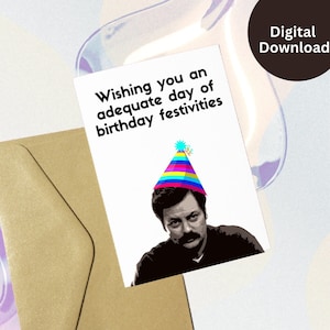 Ron Swanson Geburtstagskarte | Alles Gute zum Geburtstag Freund Karte | Parken und Rec | Ron Swanson Grußkarte | Parks und Rec Karte |