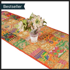 Art deco table runner, Mid century style table runner, Tapestry table runner for craft show, coffee table & coastal (Accepting custom sizes)