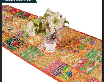 Art deco table runner, Mid century style table runner, Tapestry table runner for craft show, coffee table & coastal (Accepting custom sizes)