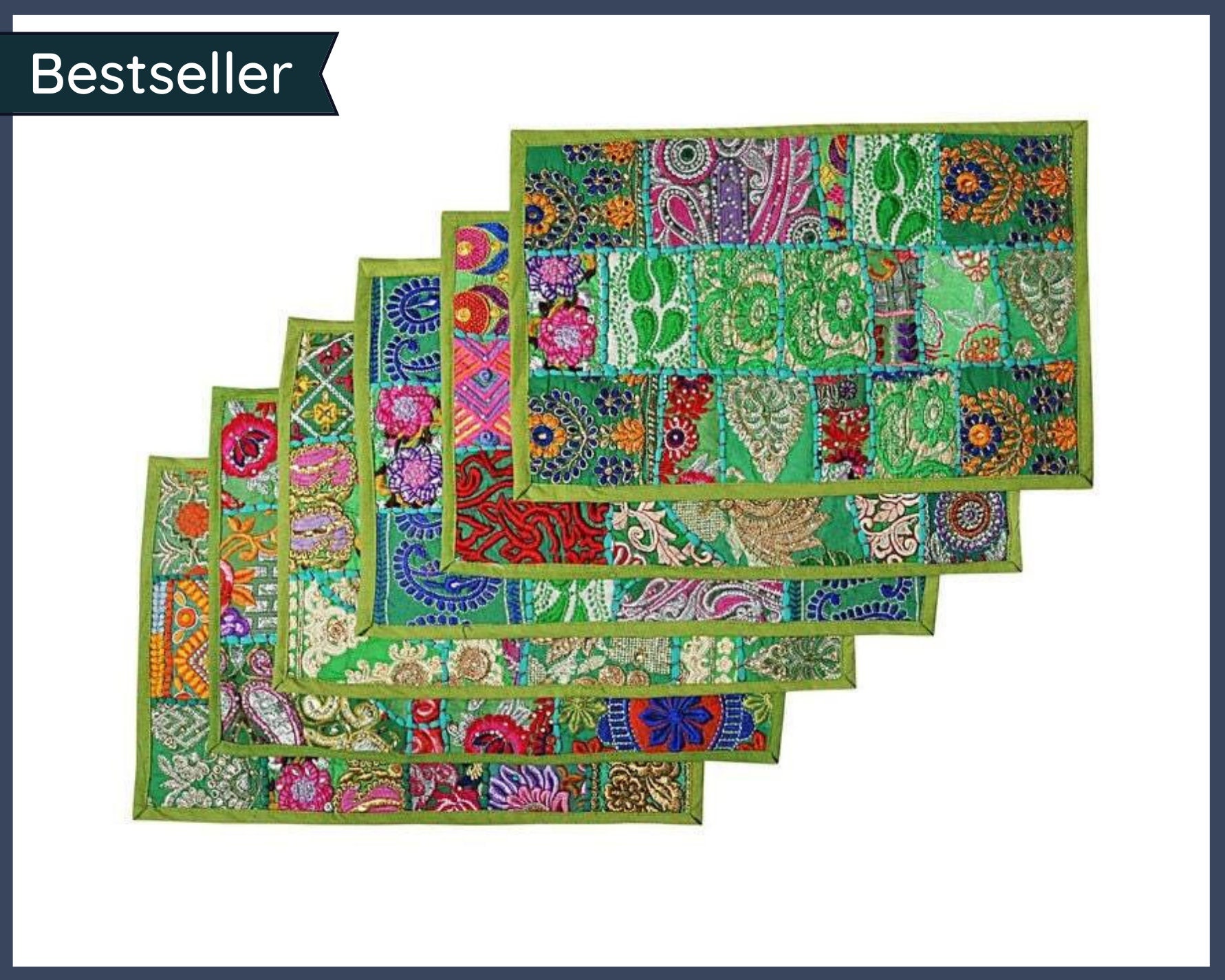 Patchwork Table Mattable Mats Settable Mats Greenpatchwork Etsy Canada