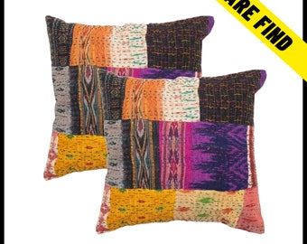 Poszewka na poduszkę z jedwabiu, poduszka Kantha, poduszka patchworkowa, poduszka dekoracyjna, poduszka haftowana, poduszka kwadratowa, ręcznie robiona poduszka na sofę i do dekoracji