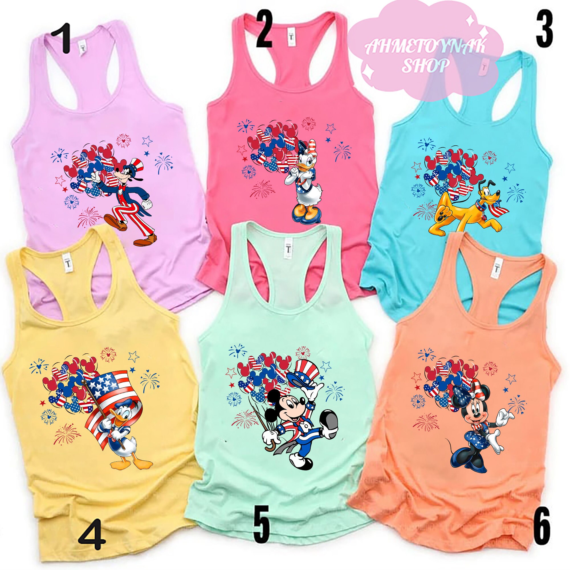 Disney 4th of July Tank Mickey and Friends American Tank Etsy