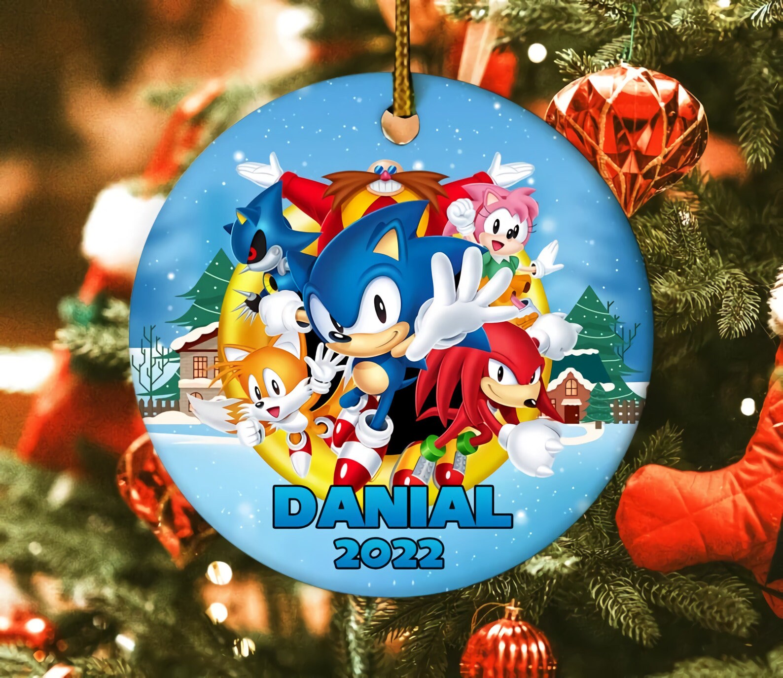 Personalized Sonic Christmas 2022 Ornament, Sonic Ornament, Sonic Xmas