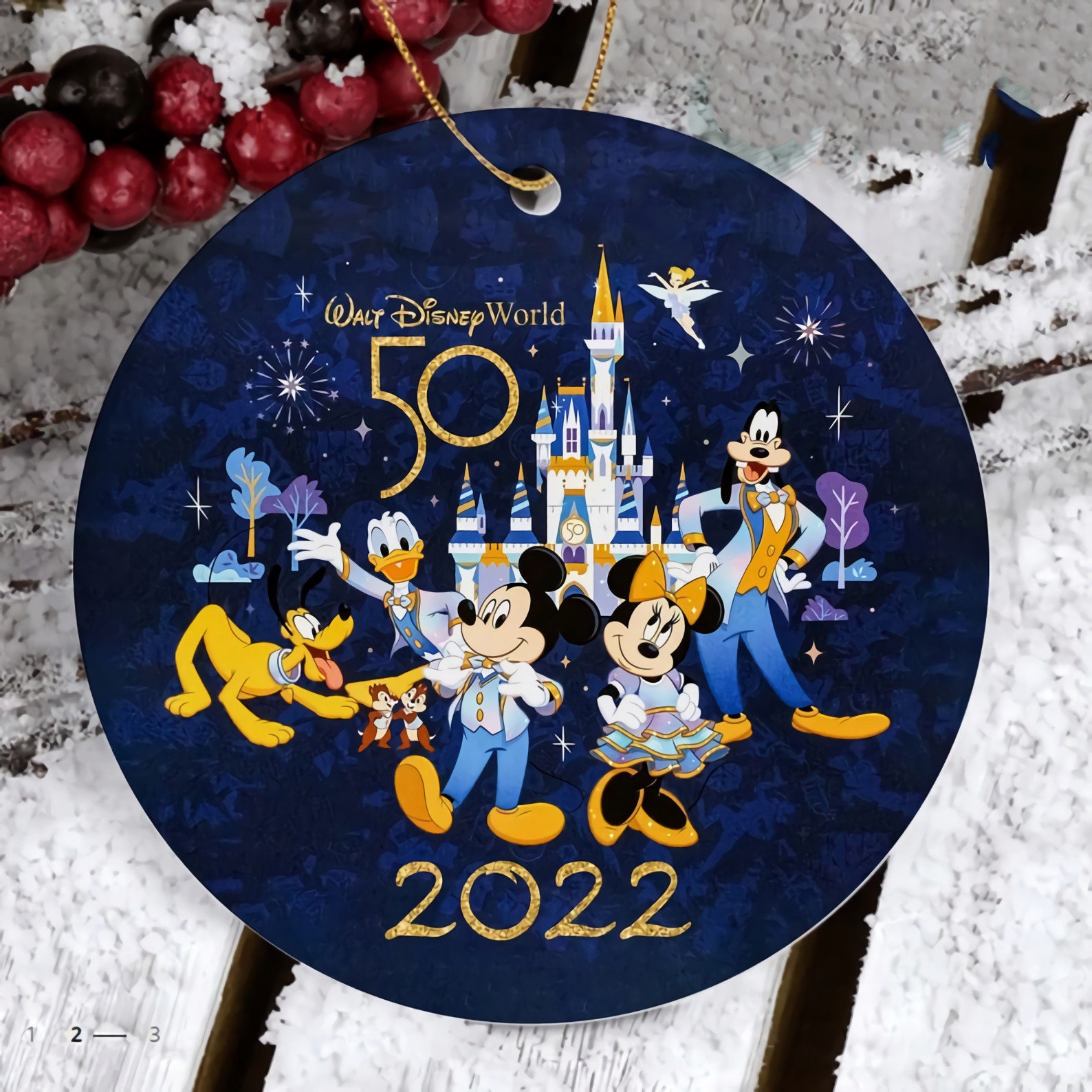 Personalized Walt Disney World 50 Ornament, Disney 50th Anniversary Ornament