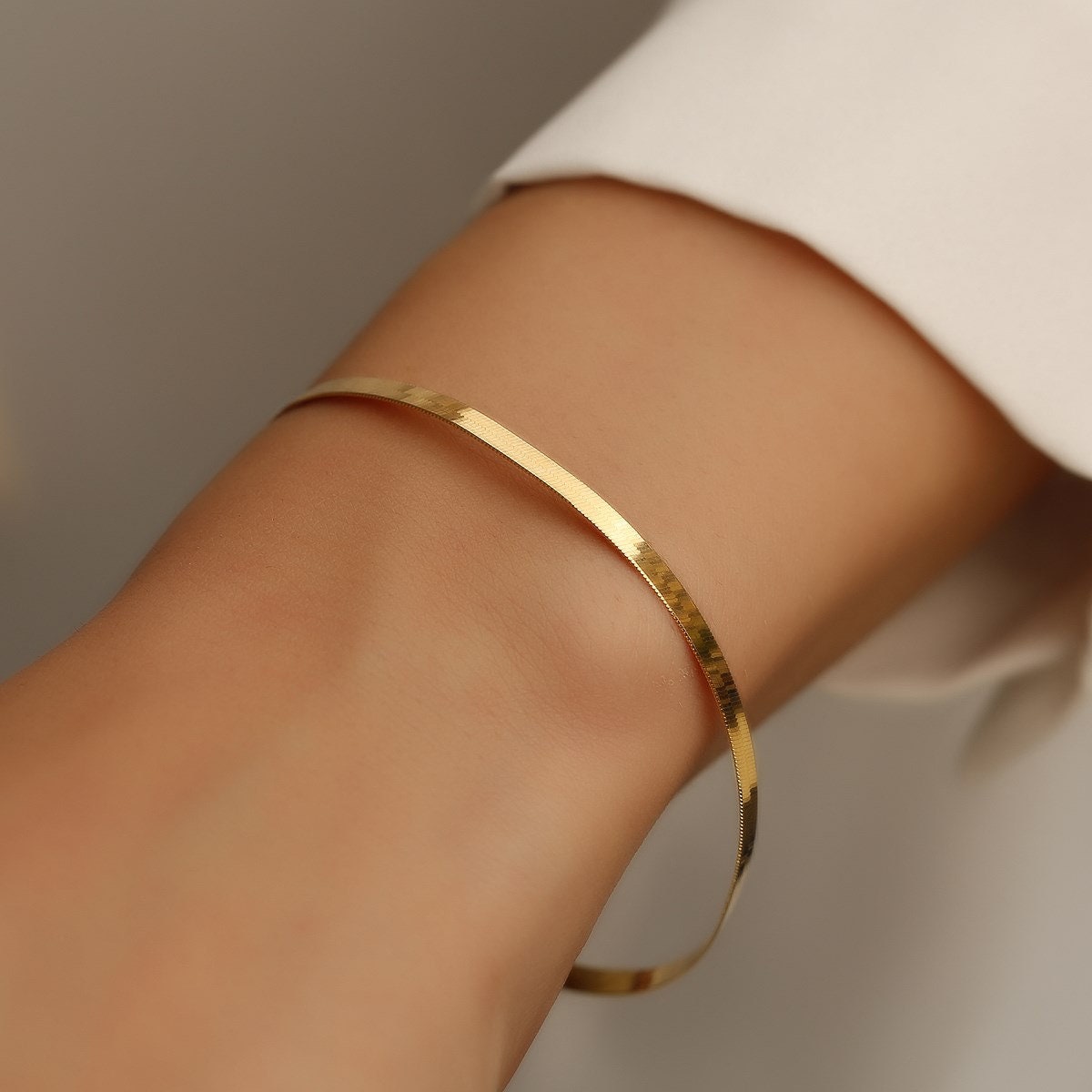 Elegant 14K Gold Snake Chain Bracelet Yellow Gold Snake Chain -  Finland