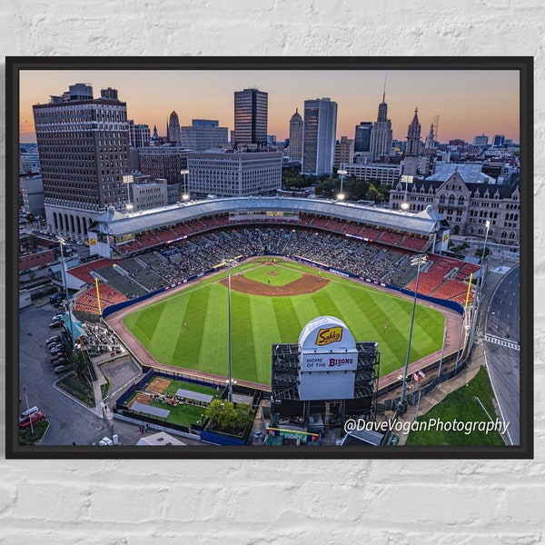 Buffalo NY City Skyline Sahlen Field Bisons Photo Print