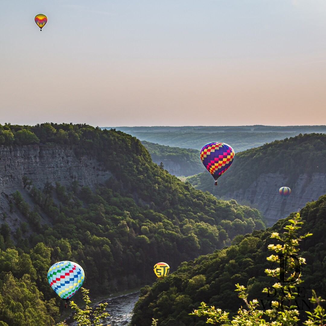 Hot Air Balloons Letchworth State Park NY Print Canvas Etsy