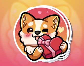 Valentine's Day Corgi sticker [Previous member reward - February 2024]