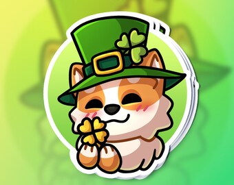 St Patrick's Day Corgi sticker [Previous member reward - March 2024]