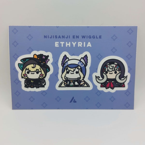 NijisanjiEN Ethyria Wiggle sticker sheet (Millie Parfait, Enna Alouette, Reimu Endou)