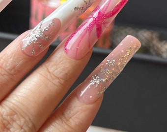 Pink Christmas Wonderland Press On Nails