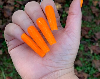 Texture Orange Press On Nails