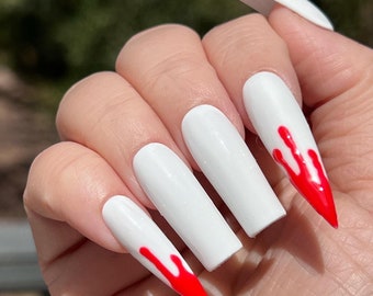 Vampire Teeth Press On Nails | Halloween Press Ons