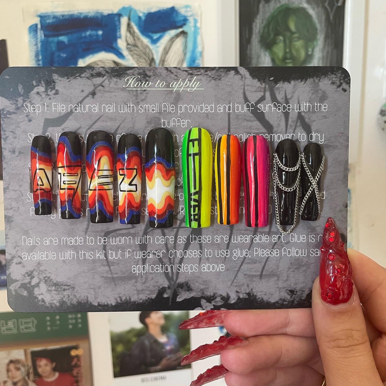 Ateez Fever Album Inspired Nails made to Order Etsy Norway