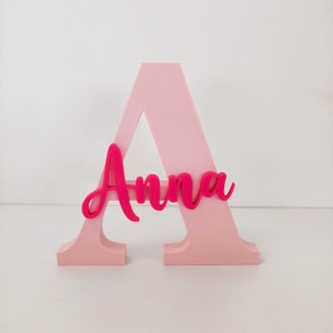 Carta independiente personalizada, Recién nacido, Nuevo bebé, Sala de guardería, Regalo de nuevo bebé, Anuncio del nombre del bebé, Niñas, Decoración de la habitación de los niños- Impreso en 3D